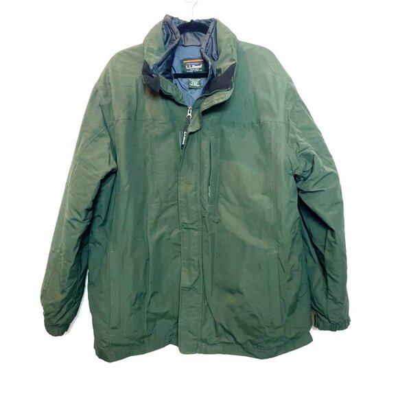L.L. Bean Mens 3-In-1 Outdoor Jacket Army Green XL Polyester Shell & Insulation - Picture 2 of 16